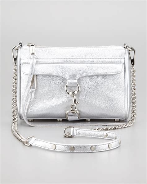 shiny handbags - silver metallic handbags.